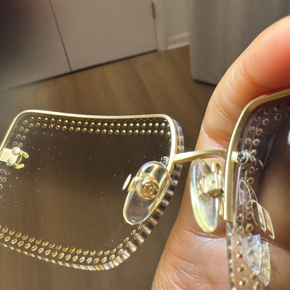 CHANEL 4015 GOLD RHINESTONE SUNGLASSES - Picture 5 of 12